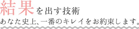 結果を出す技術あなた史上、一番のキレイをお約束します。